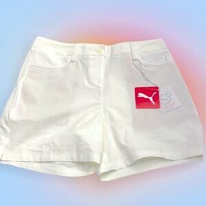 PUMA Womens 0 Solid Bright White Shorts